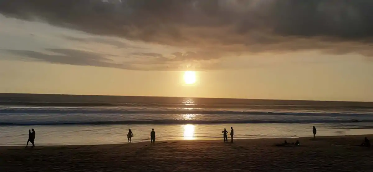 Bali in August sunset with warm light and slightly quieter late peak season atmosphere